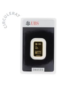 Circulerad guldtacka UBS 5 gram