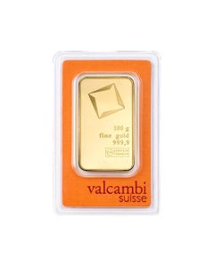 Circulerad guldtacka Valcambi 100 gram