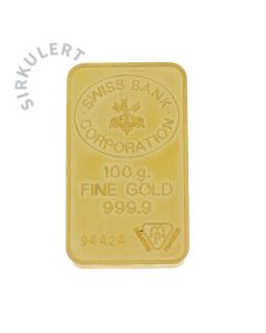 Fintgullbarre Sirkulert Swiss Bank 100 g