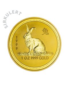 1 oz Sirkulert Lunar Year Of The Rabbit Gullmynt