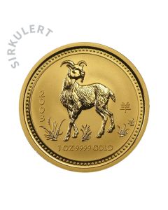 1 oz Sirkulert Lunar Year Of The Goat Gullmynt