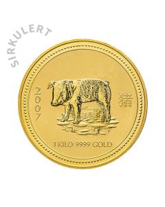 1 oz Sirkulert Lunar Year Of The Pig Gullmynt