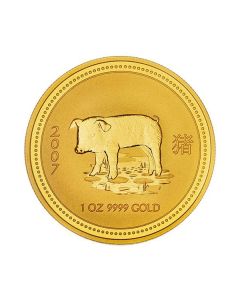 1 oz Sirkulert Lunar Year Of The Pig Gullmynt