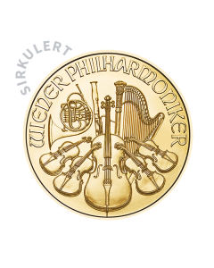 1/2 oz Sirkulert Wiener Philharmoniker Gullmynt