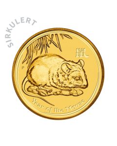 1 oz Sirkulert Lunar Year Of The Mouse Gullmynt