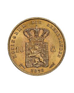 Sirkulert Nederlandsk 10 Gylden Gullmynt