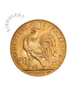Sirkulert Fransk 20 Franc Gullmynt
