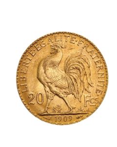 Sirkulert Fransk 20 Franc Gullmynt