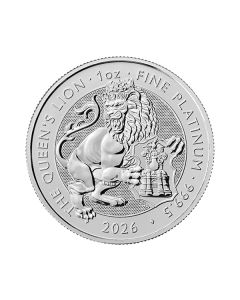 1oz Tudor Beasts Queens Lion Platinamynt 2026