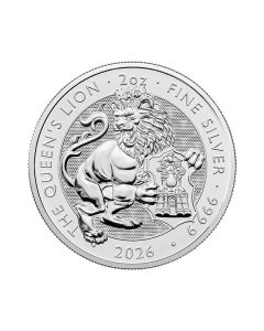2 oz Tudor Beasts Queens Lion Sølvmynt 2026