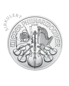 1 oz Sirkulert Wiener Philharmonik Sølvmynt