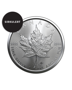 1 oz Sirkulert Maple Leaf Sølvmynt