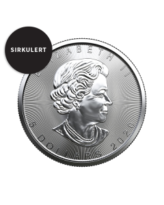 1 oz Sirkulert Maple Leaf Sølvmynt