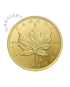 1 oz Sirkulert Maple Leaf Gullmynt