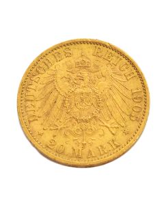 Sirkulert Tysk 20 mark Gullmynt
